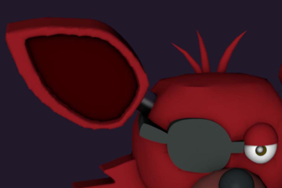 close up of foxy a fnaf animatronic